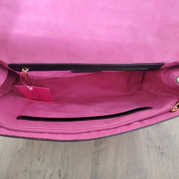 NWT Betsey Johnson Wild West Brown Bling Studs Satchel Crossbody Purse - Picture 11 of 14